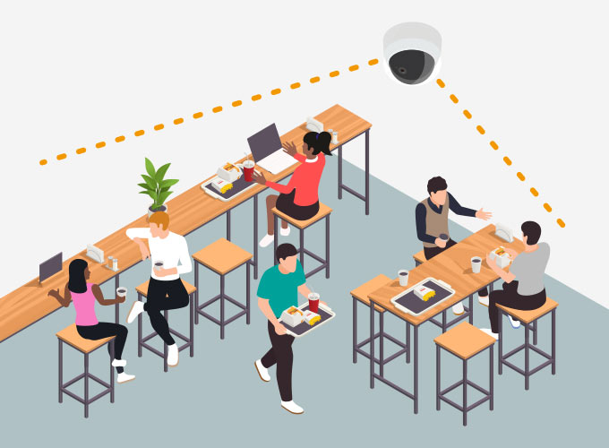 飲食スペースや待合室などの混雑対策に イメージ図