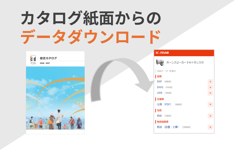 カタログ紙面からのデータダウンロード